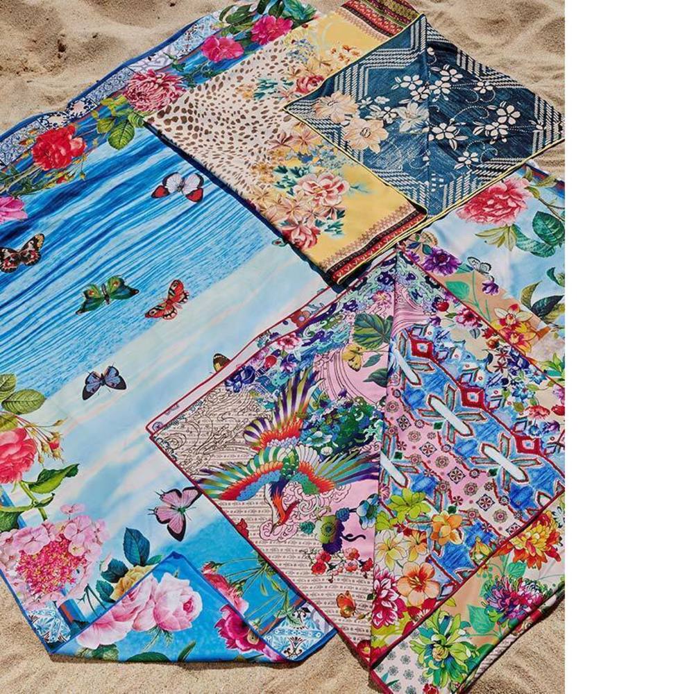 Johnny Was BLACK DREAMER Reversible 65 x 70 Beach Towel Flower Blanket Bag NEW - Picture 6 of 9